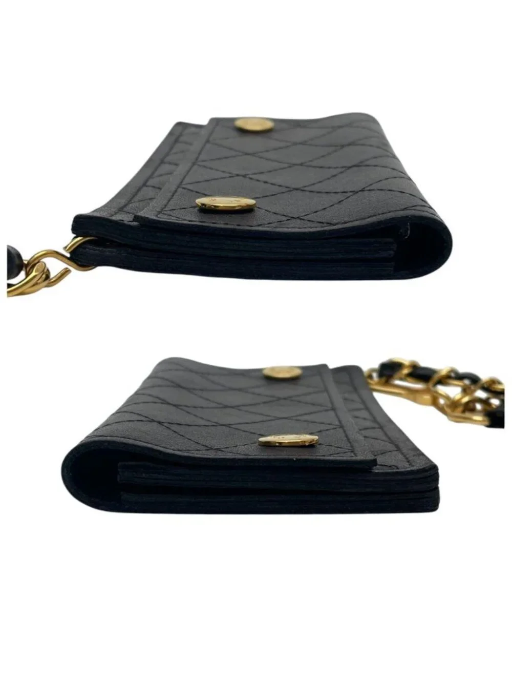 Chanel Quilted Chain Shoulder Bag Wallet Brown